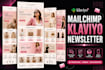design mailchimp, klaviyo email template newsletter and flow