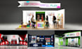 3d trade show booth, stall design with unlimited HD render