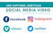 edit instagram reels, youtube, facebook videos with captions