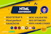 convert psd to html, xd to html, figma to html responsive bootstrap 5