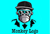 create a awesome amazing monkey logo with creative concept