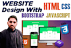 design website with html, css, js bootstrap, mysql and php