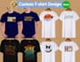 do custom,vintage, retro, distressed tshirt design