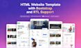 create HTML website template with bootstrap and rtl support
