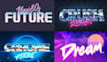do 80s synthwave retro vintage style neon and chrome 3d logo