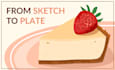 create vector food illustration for branding and digital use