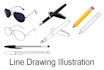 draw vector line art, line drawing and illustration