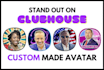 create a cartoon clubhouse profile picture avatar