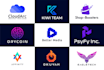 design a modern futuristic tech logo for startups and digital brands