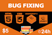 edit or fix html, css,bootstrap bug fix and responsive issue