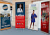 design retractable banner, roll up,  backdrop, ads, church