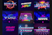 design vintage 80s synthwave retro style logo