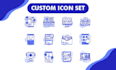 create unique custom icon design set in 6 hours