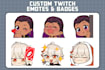 draw kawaii chibi emotes and sub badges for twitch