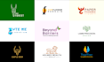 do minimalist modern geometric, polygonal logo design with branding