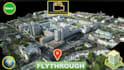 make 3d google earth fly tour video animation at pin location globe zoom in out