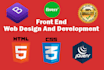 be front end web developer using html CSS and javascript