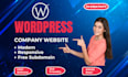 create a modern responsive wordpress company website with free subdomain