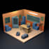 design an isometric 3d scene or 3d map low poly for you