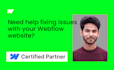 create custom webflow landing page or webflow website