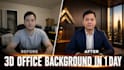design 3d virtual office background for zoom teams and google meet