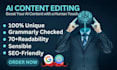 manually rewrite ai content and do ai content editing article rewriting