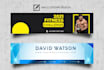 design a professional linkedin banner, cover, and header