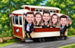 draw a company staff cartoon and a business group caricature