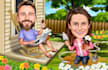 create a digital cartoon caricature or a couple caricature