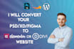 convert psd to elementor or psd to divi website