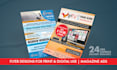 design print ad, magazine ad, newspaper ad, one pager, flyer or poster