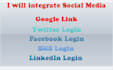 integrate facebook, google, twitter login and signup