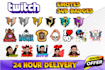 design twitch sub emotes and twitch sub badges