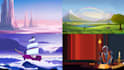 illustrate beautiful flat landscape illustration art