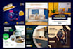design instagram posts ads, banners, headers, or story