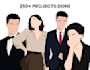 draw minimalist elegant faceless illustration
