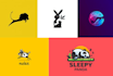 create unique minimal bird, fish, pet and animal logo