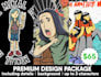 custom t shirt design with cartoon style