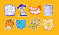 do unique bubble hand lettering custom shape for logo, print