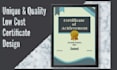 do unique high quality certificate design with free mockup
