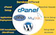 fix server issues of smtp, email, dns, mysql, cpanel, plesk