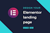 create wordpress landing page design,squeeze page,one page website by elementor