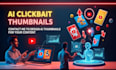 design clickbait youtube thumbnail design, high CTR, views