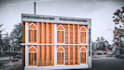 design render two story mosque building