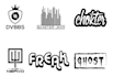 design hip hop  , rap , rock and typography, logo