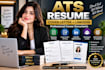 write professional ats resume, CV, cover letter and optimize linkedin