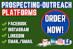 do prospecting outreach in facebook and instagram