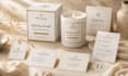 design luxury candle packaging, candle labels and box packaging