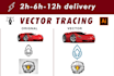 redraw, convert to vector trace logo, image to vector, dxf, vectorise, retrace