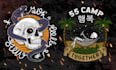 draw skull skeleton illustration for t shirt logo design